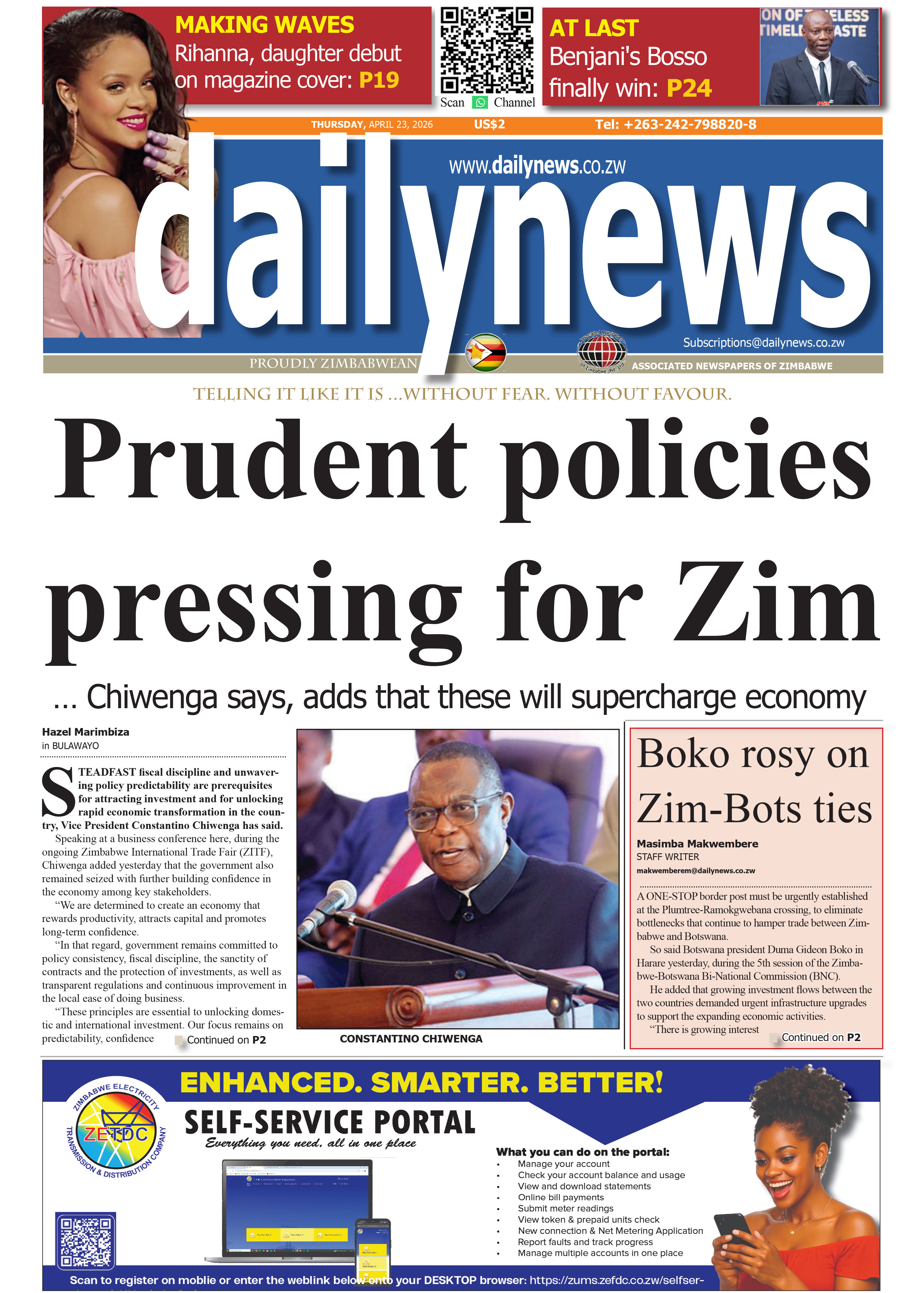 Thursday 23 April  2026